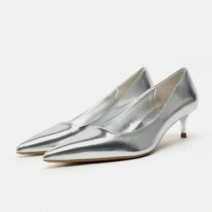 metallic shoes zara